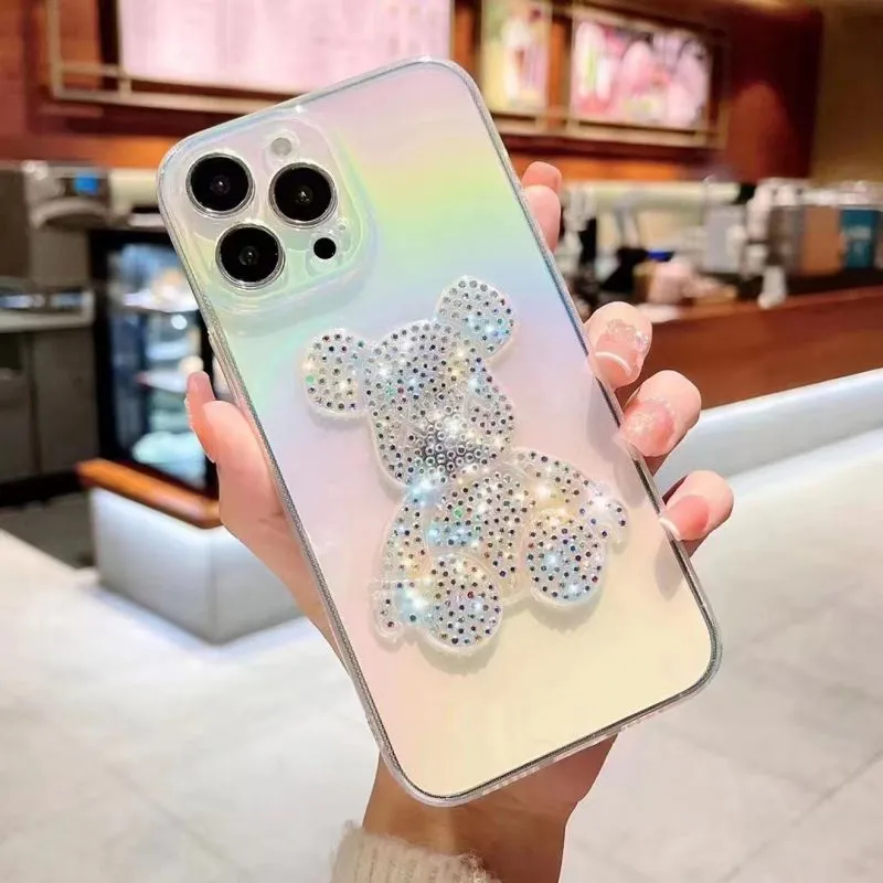 Mobile Phone Cases Cute bear diamond cover,Cute woman ,for iphone13 13promax 12promax 12 11,soft silicone material,newest fashion style,