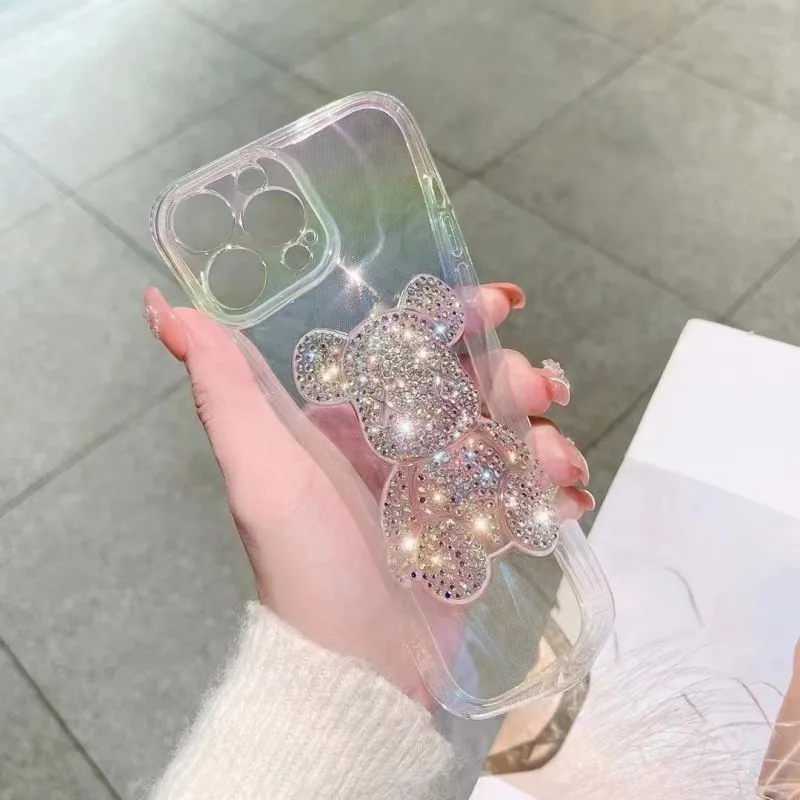 Mobile Phone Cases Cute bear diamond cover,Cute woman ,for iphone13 13promax 12promax 12 11,soft silicone material,newest fashion style,