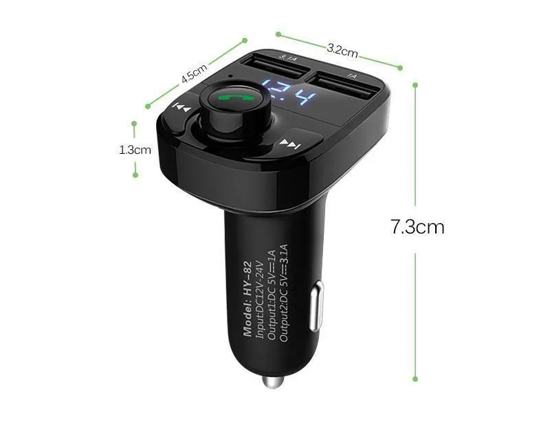 818D 500D X8 FM Transmitter Aux Modulator Bluetooth Handsfree Car Kit Car Audio MP3 Player with 3.1A Quick Charge Dual USB Car Charger Accessorie FMA