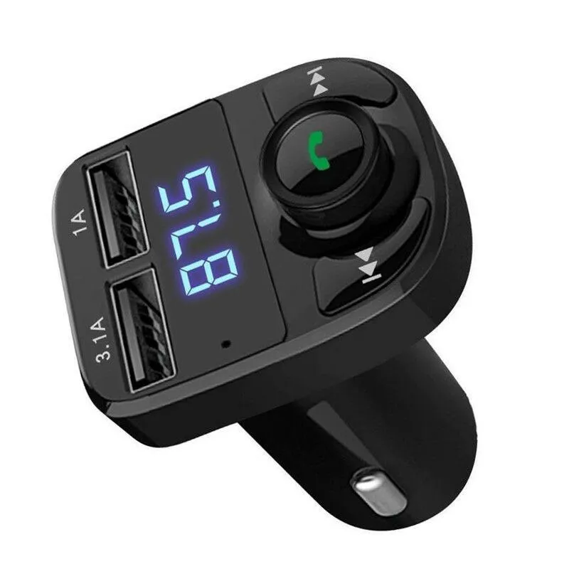 818D 500D X8 FM Transmitter Aux Modulator Bluetooth Handsfree Car Kit Car Audio MP3 Player with 3.1A Quick Charge Dual USB Car Charger Accessorie FMA