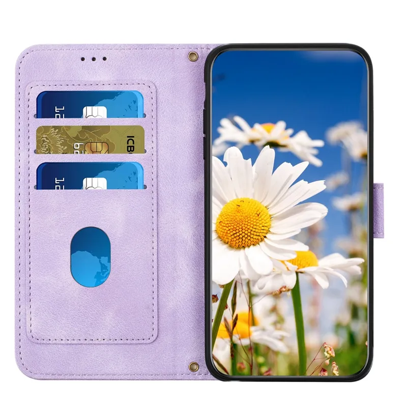 PU Leather Wallet Cases For Google Pixel 8A 8 Pro 7 7A 6A Samsung S24 Ultra Plus A05 A05S A15 A04 A04E A22 A24 A25 Hawaiian Flower ID Card Slot Flip Cover Pouch Purse Strap