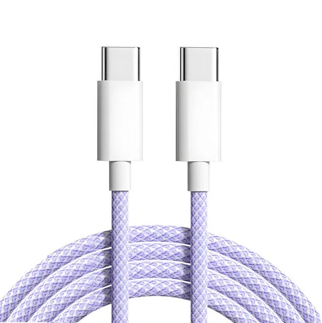 Nylon Braid USB-C To USB-C Fast Charging Cable For Iphone15 pro 15 pro max Samsung Xiaomi Huawei