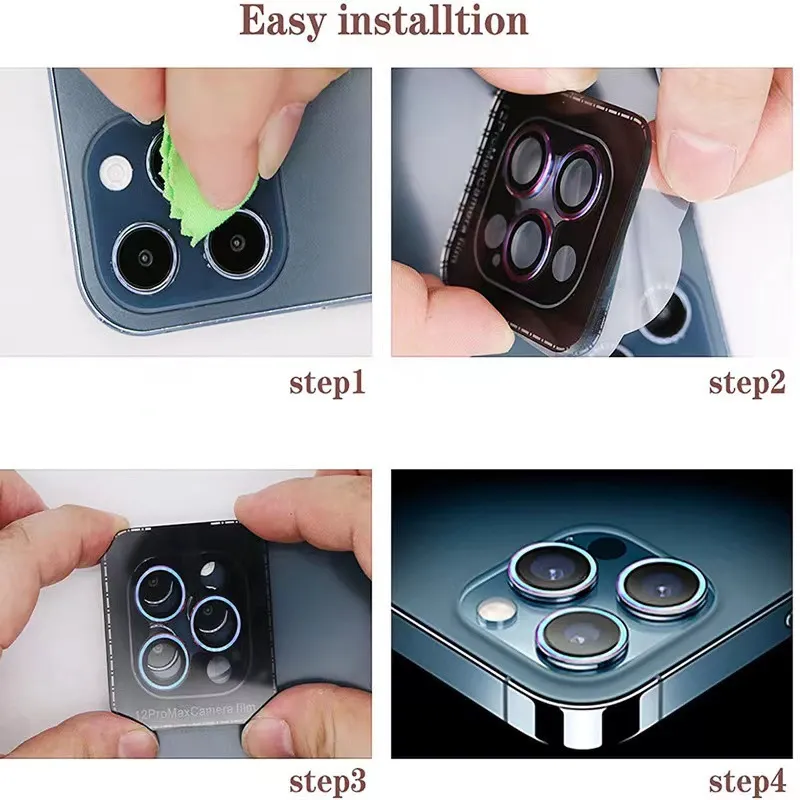 Eagle Eye Mobile Phone Camera Lens Protector for IPhone 15 11 12 13 plus 14 Pro Max metal fram and glass film