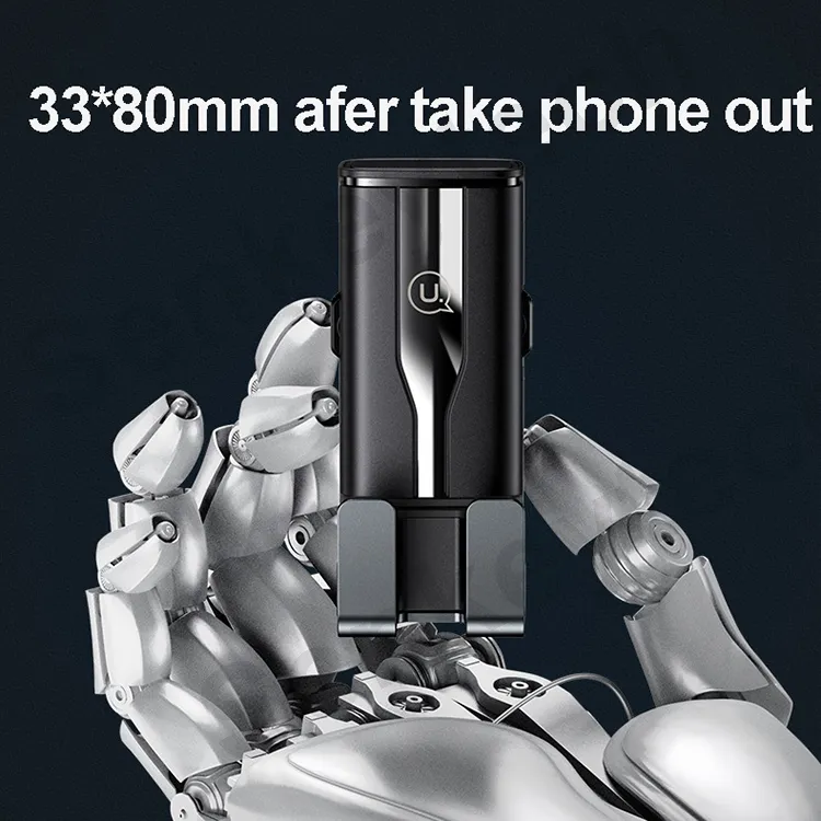 Mini Retractable Auto Gravity Car Holder 4-7" Universal Aluminum Alloy + PC + ABS Air Vent Clips Phones Holder