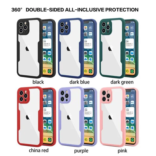 360 Full Cover Phone Cases For iphone 11 12 13 Pro Max Mini XS XR X 7 8Plus SE2020 Soft Front Protector+Back Shockproof samsung A02 A21s A03s A22 A52 A72 A12 case