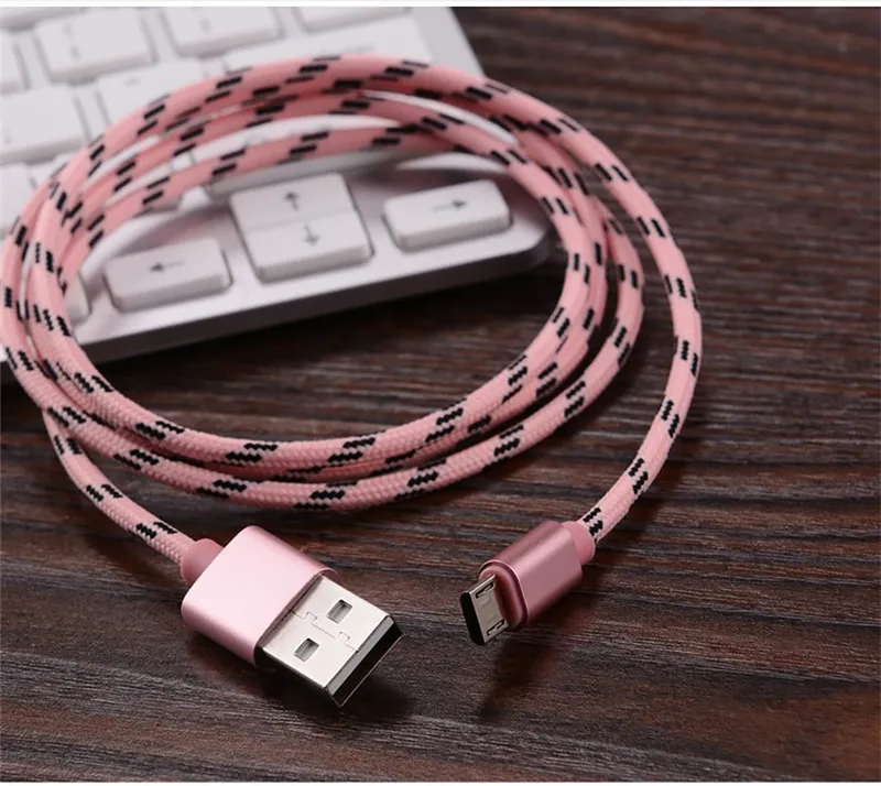 3ft 6ft Support Fast Cables Charging Braid Data Line Cable Quick Charger Male Nylon Cables For Type C Micro V8 Android