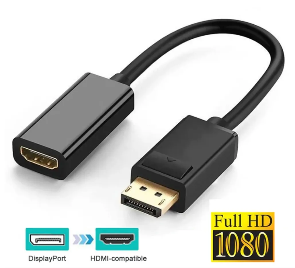 4K DisplayPort to HDMI-compatible Adapter Male DP to Female HDMI-Compatible Cable Converter Video Audio transfer cable 4K 60Hz For HDTV PC Projector